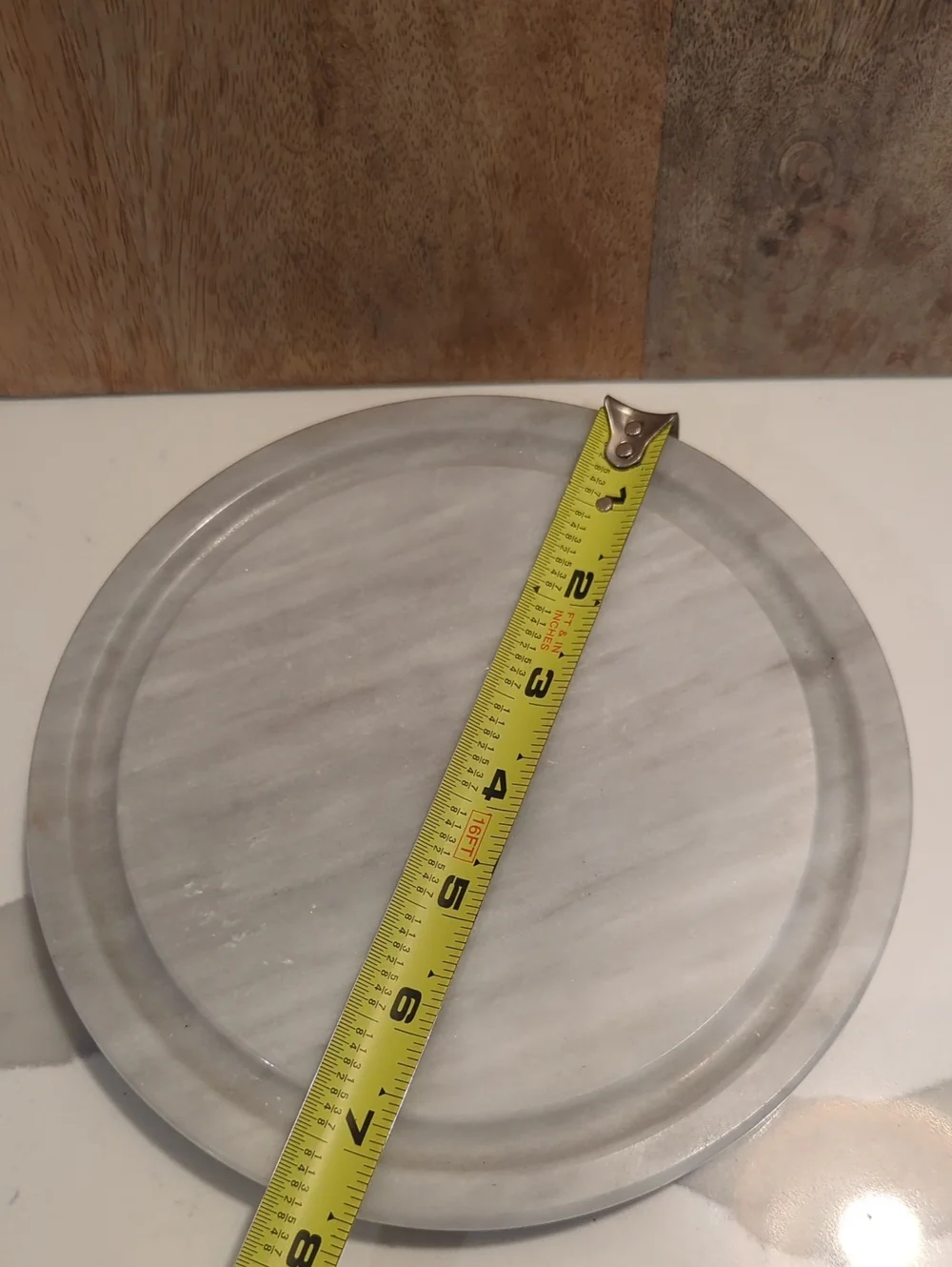 Dutch Garden Grey Marble & Glass Cloche Cheese Dome Keeper Tray Platter Server